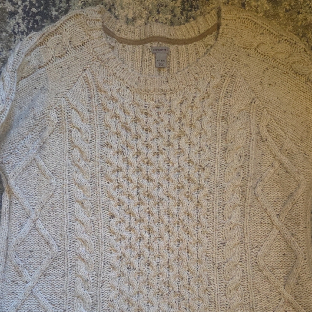 🤎🤎 Carhartt Cream Cable Knit Sweater - Picture 5 of 7